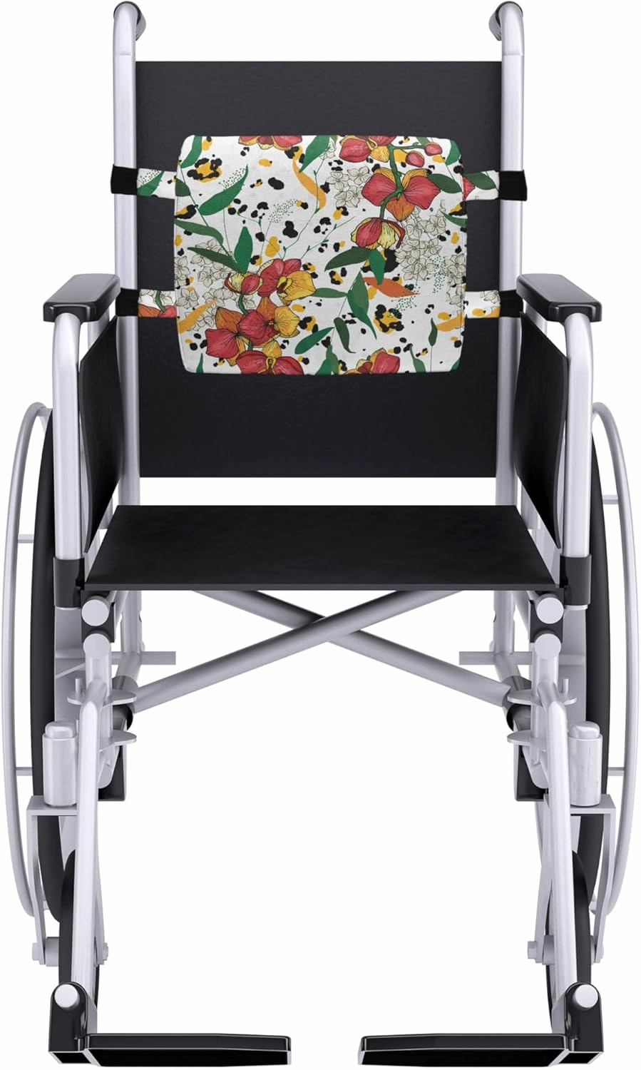 Lunarable Exotic Lumbar Back Support Pillow, Lily Bloom Bouquets Colorful Aster Flowers Blowing Spring Revival on Leopard Back, High Density Foam for Office Chairs Car Seats, 14" x 13", Multicolor