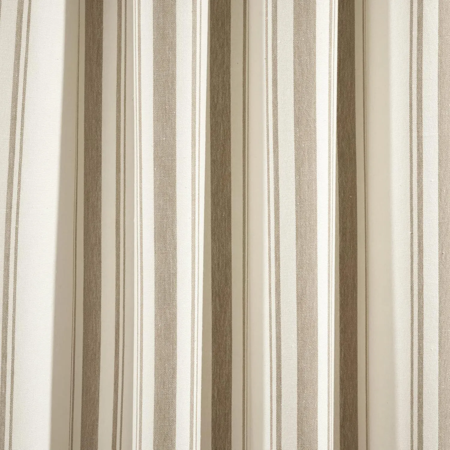 Lush Decor Farmhouse Stripe Yarn Dyed Cotton Window Curtain Panel Pair, 42" W x 84" L, Neutral - Classic Modern Rustic Charm - Eco Friendly Cotton Fabric