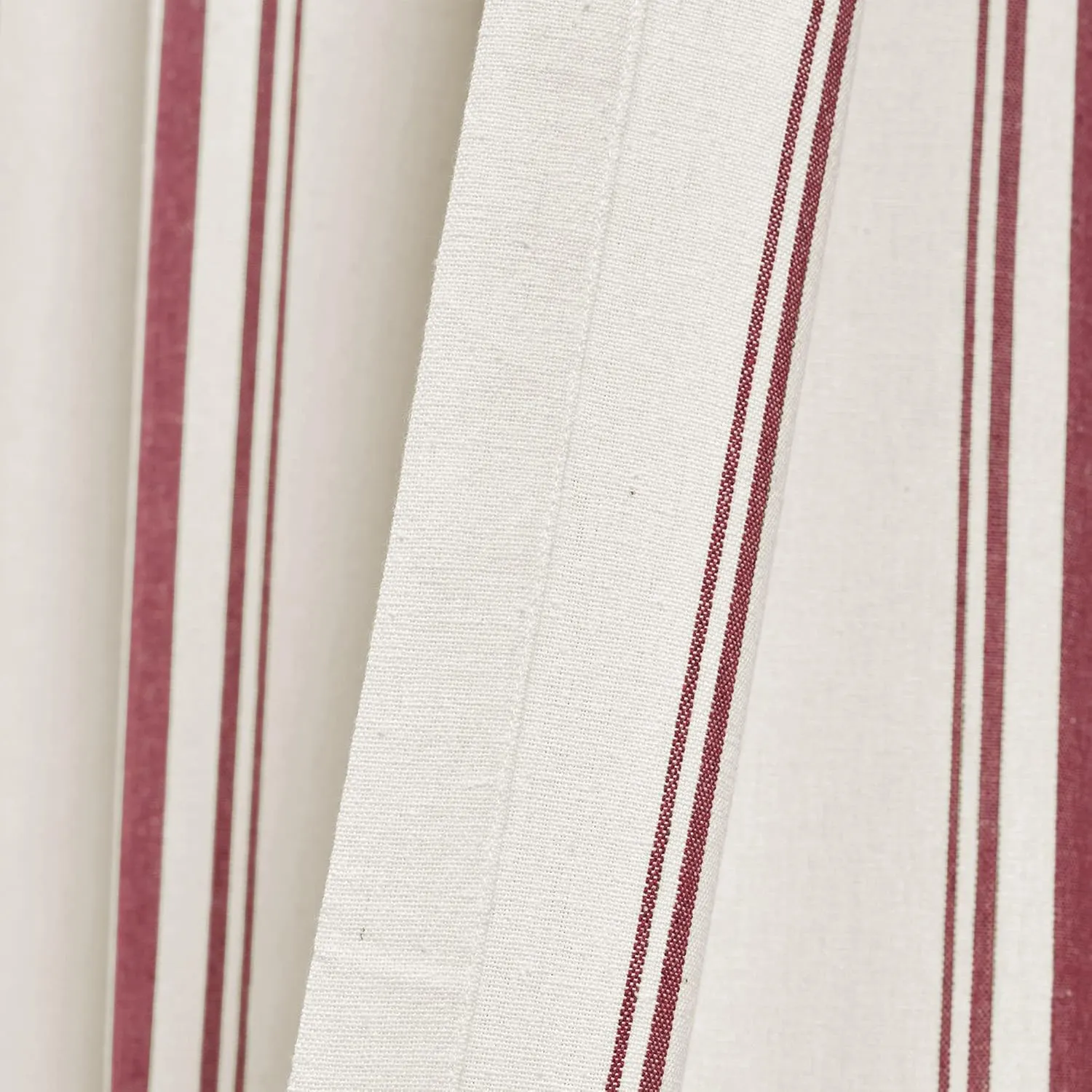 Lush Decor Farmhouse Stripe Yarn Dyed Cotton Window Curtain Panel Pair, 42" W x 84" L, Red - Classic Modern Rustic Charm - Eco Friendly Cotton Fabric