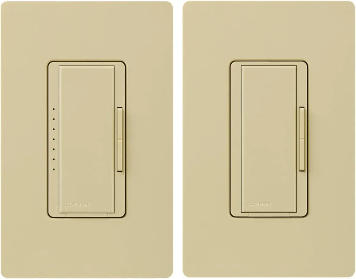 Lutron Maestro LED  Dimmer Switch Kit for Dimmable LED, Halogen and Incandescent Bulbs, 150W/3-Way or Multi-Location, MACL-153M-RHW-IV, Ivory