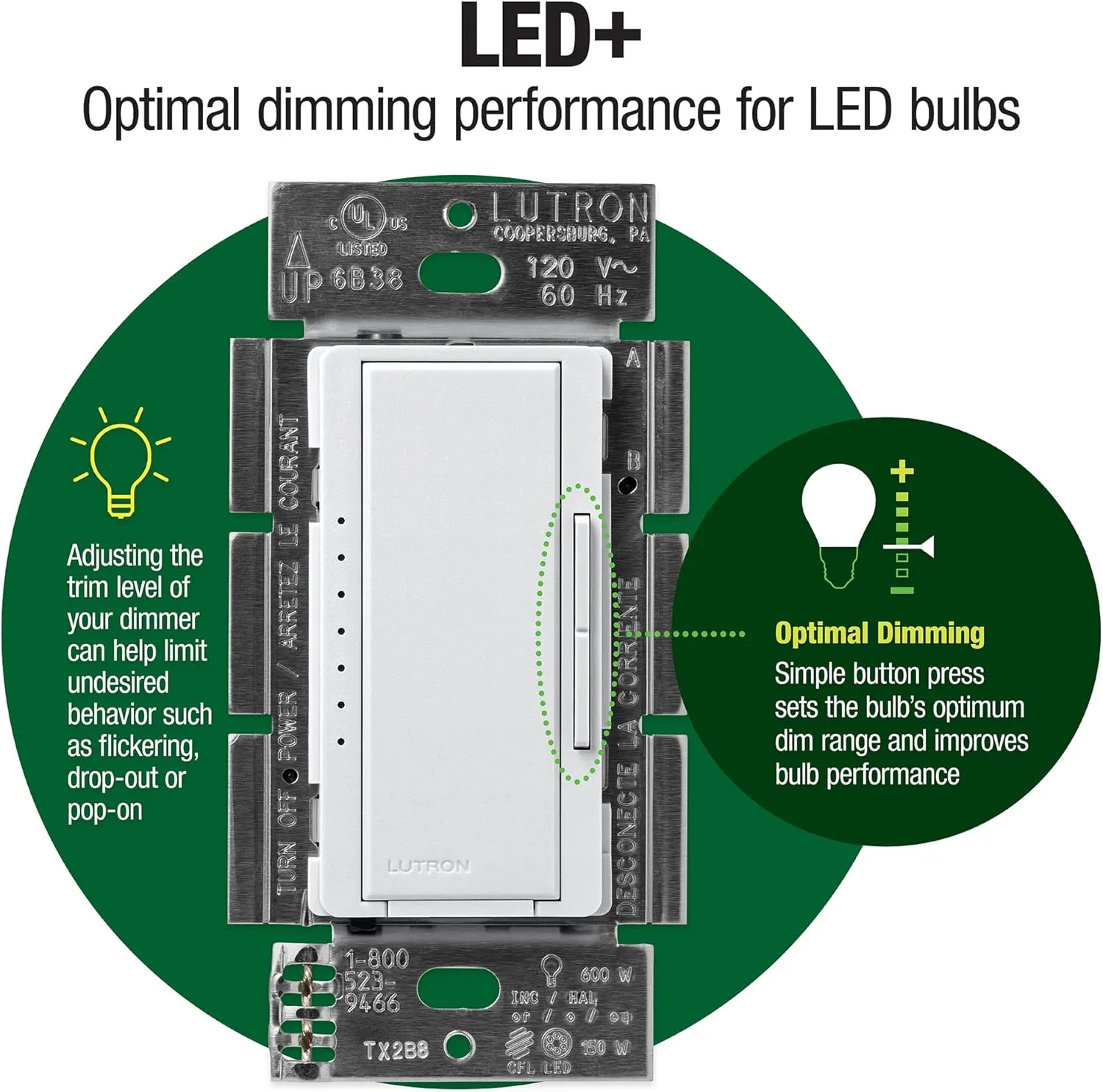 Lutron Maestro LED  Dimmer Switch Kit for Dimmable LED, Halogen and Incandescent Bulbs, 150W/3-Way or Multi-Location, MACL-153M-RHW-LA, Light Almond