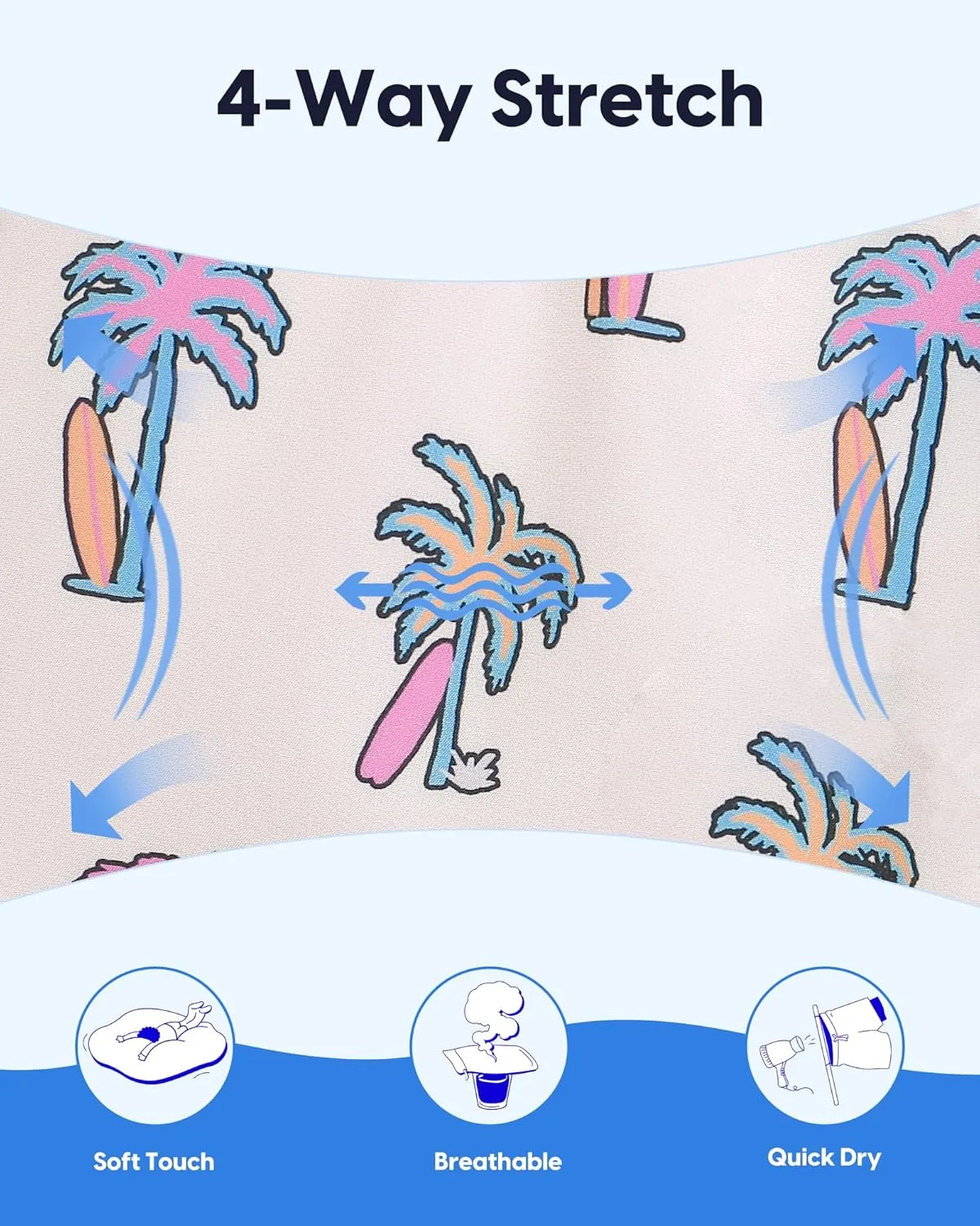 maamgic Boys Swim Trunks with Compression Liner Stretch Boy Swim Shorts Toddler Bathing Suit Swimsuit