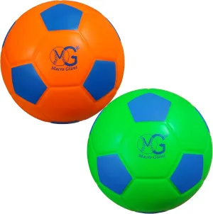 Macro Giant 7.5 Inch (Diameter) PU Foam Soccer Ball, Set of 2, Neon Green, Neon Orange, Training Practice, Kid Sports Toys, Kickball, Playground Ball, Physical Education Exercise