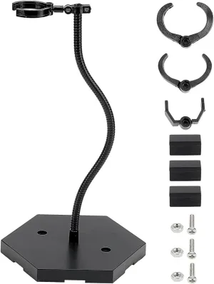 MAGICALCUTDIE Action Figure Base Display Stand 3.9x5.9x11.2inches Black Assembly Action Figure Holder with 4 Adjustable Waist Clips Model Display Support Stand for 1/6 1/9 1/12 Scale Figures