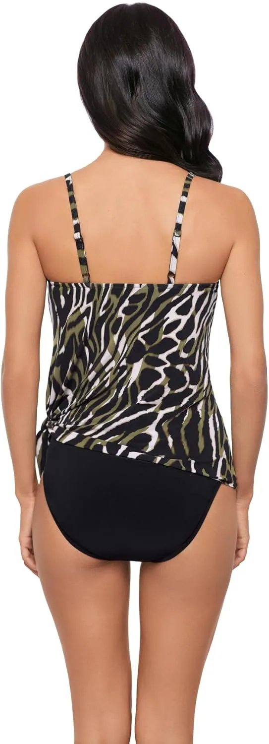 MagicSuit Women's Solid Alex V-Neck Tankini Top with Underwire Bra and Adjustable Straps