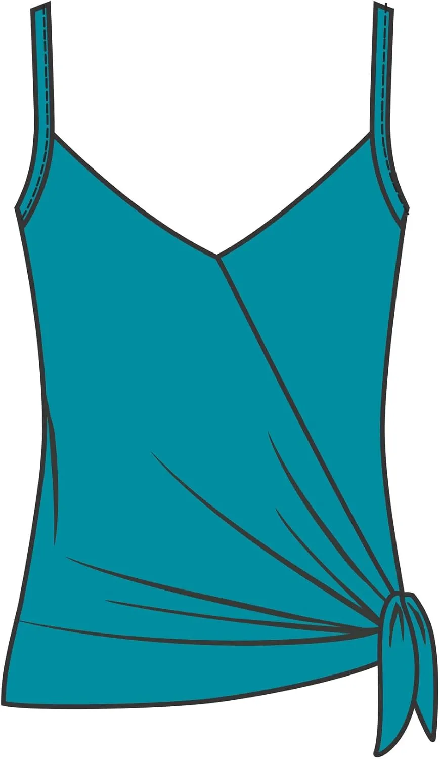 MagicSuit Women's Solid Alex V-Neck Tankini Top with Underwire Bra and Adjustable Straps