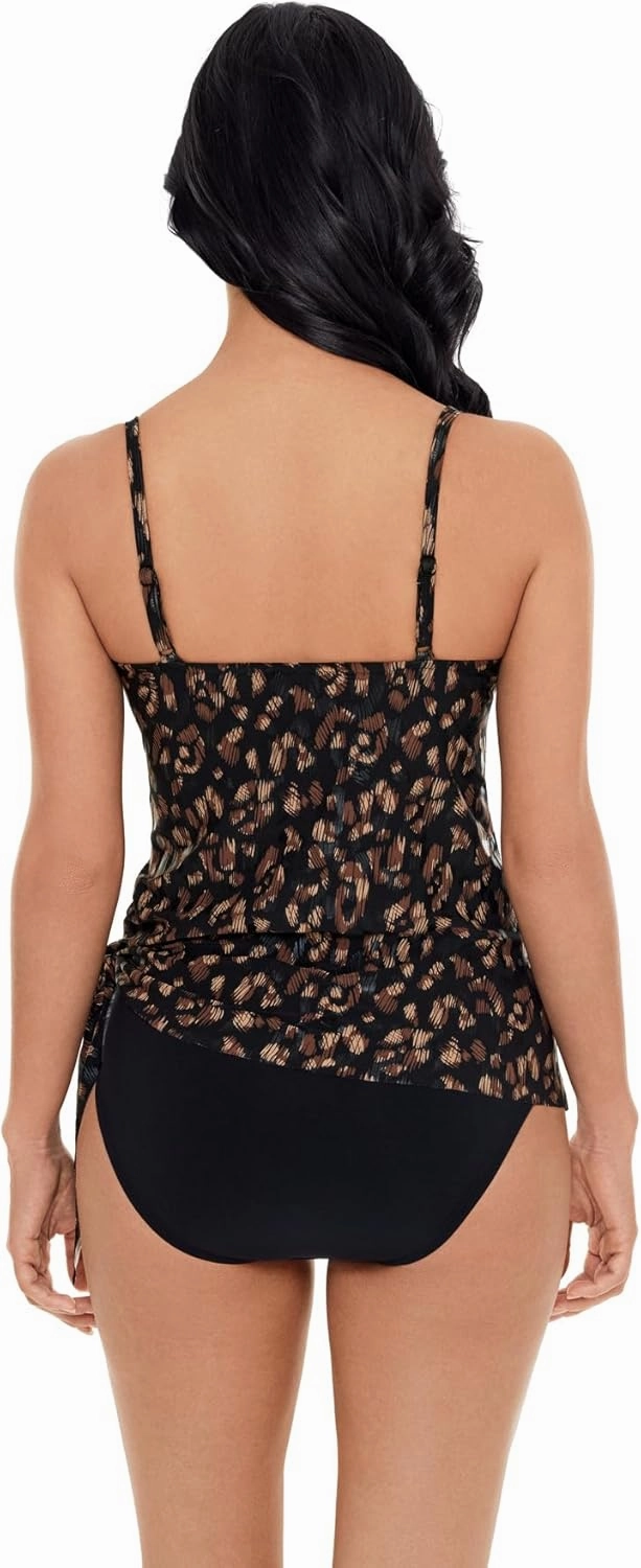 MagicSuit Women's Solid Alex V-Neck Tankini Top with Underwire Bra and Adjustable Straps