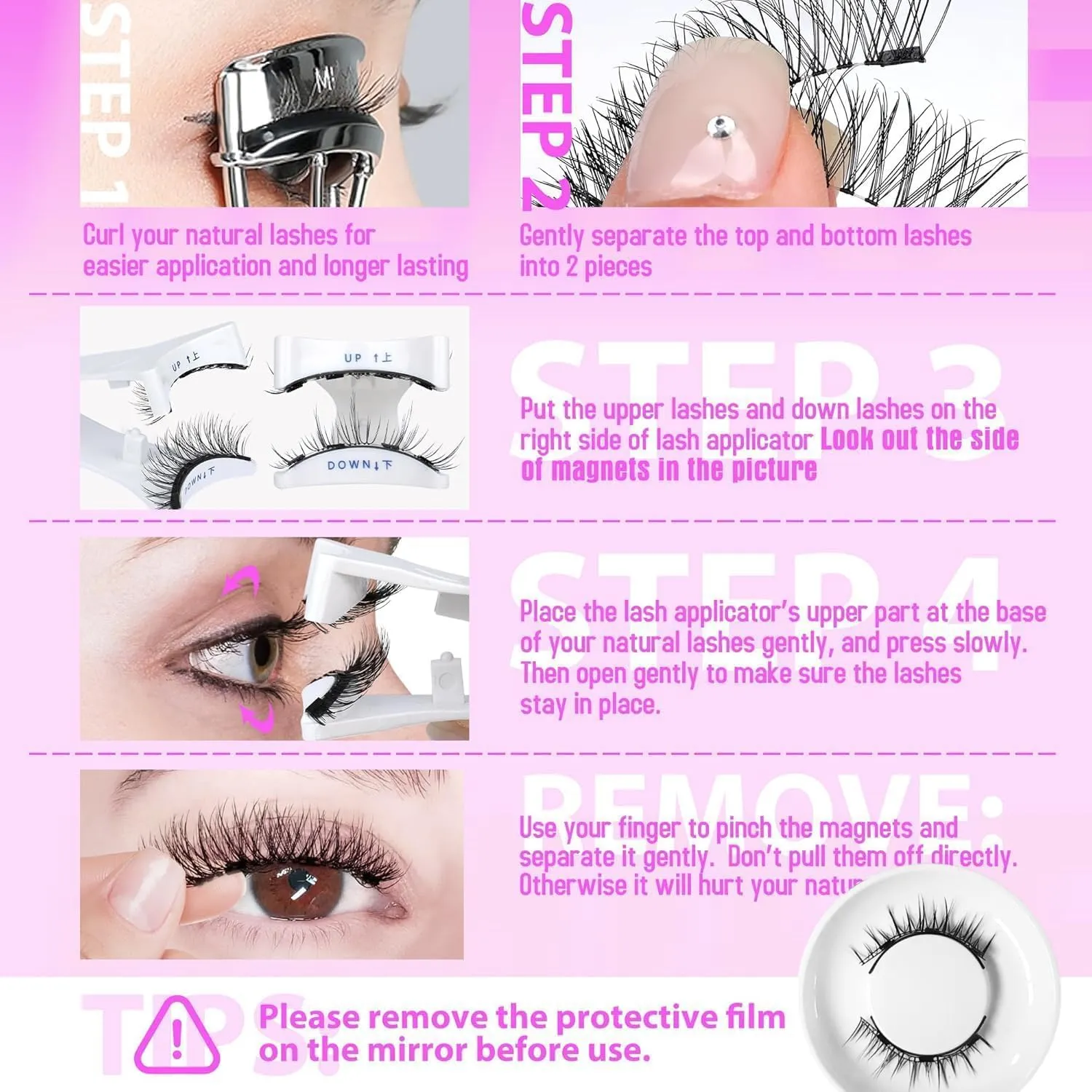 Magnetic Eyelashes with Applicator,2025 New Reusable Magnetic Eyelashes Natural Look No Glue or Liner Needed,Upgraded Soft Lashes for Daily Use(Camellia Natural)