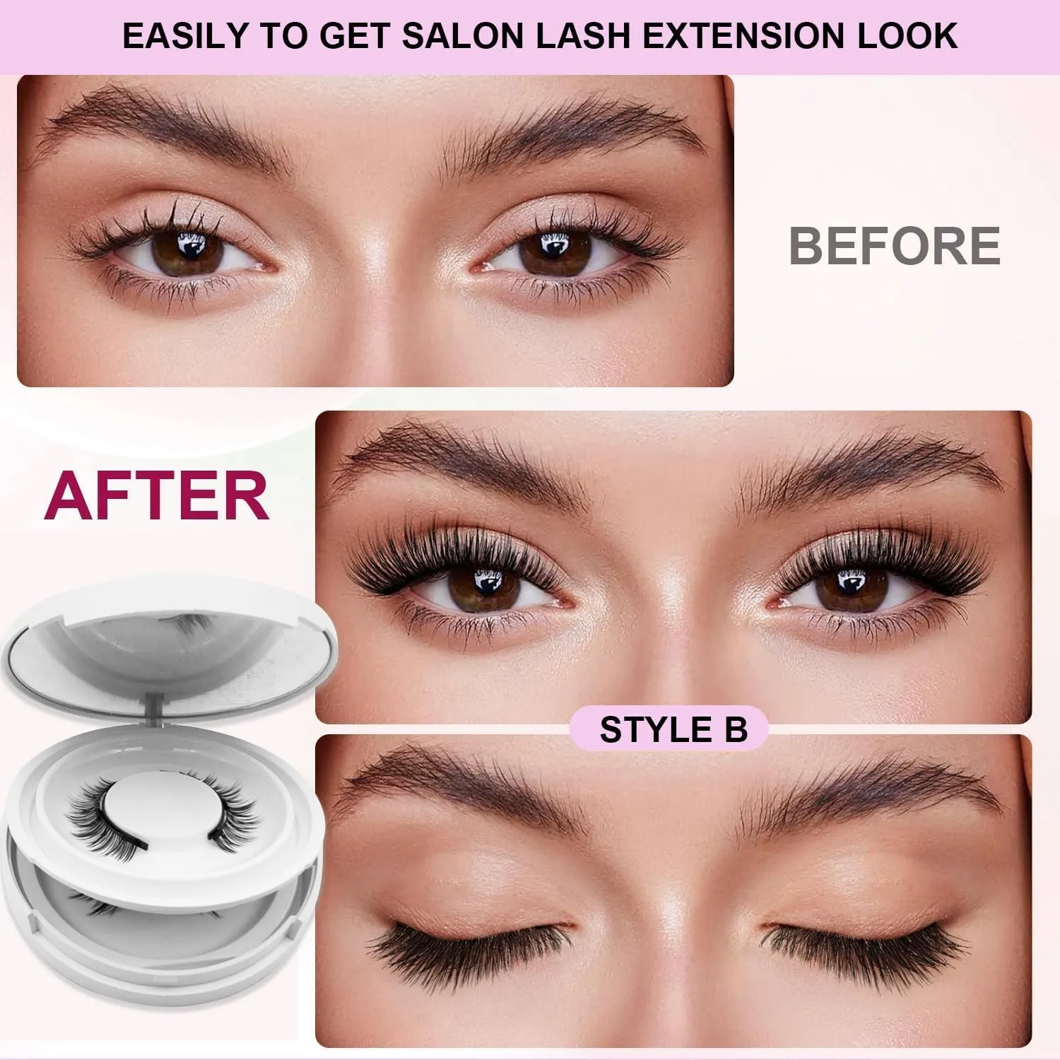 Magnetic Eyelashes with Applicator,2025 New Reusable Magnetic Eyelashes Natural Look No Glue or Liner Needed,Upgraded Soft Lashes for Daily Use(Camellia Natural)
