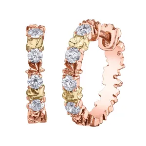 Maple Leaf Diamonds Maple Hoop Earrings