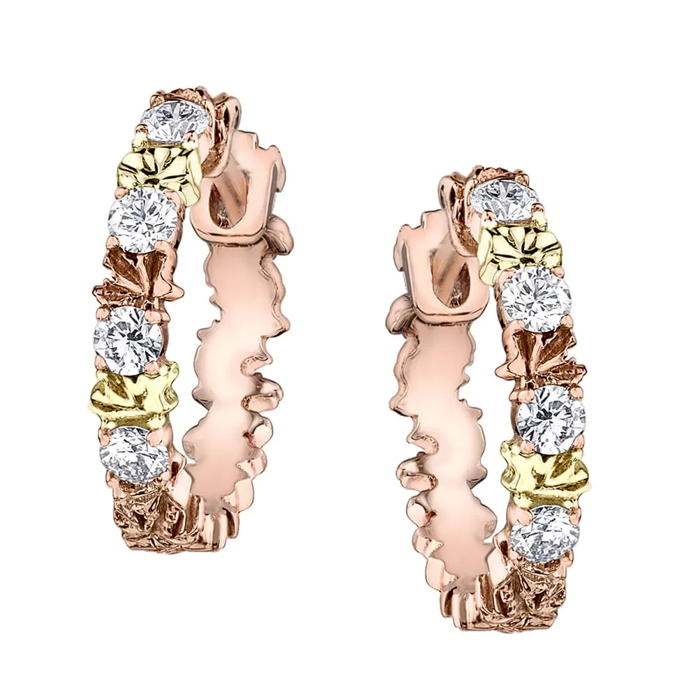 Maple Leaf Diamonds Maple Hoop Earrings