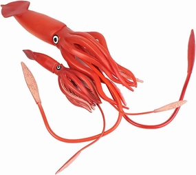 Marine Organism Realistic Large Squid and Cub Set Sleeve-Fish Animals Figure Wild Ocean Sea Action PVC Model Educational Collector Decoration Gift