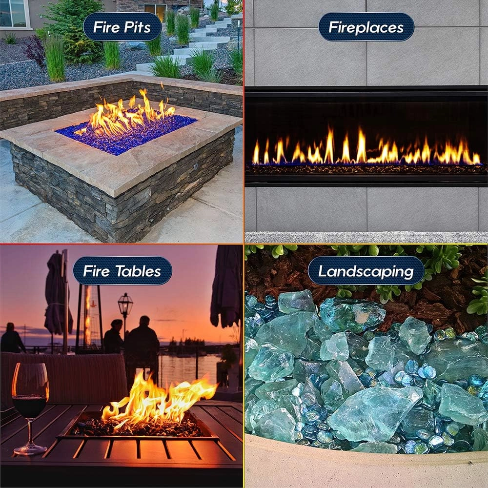 Marlboro Red - Crushed Fire Glass for Indoor and Outdoor Fire Pits or Fireplaces | 10 Pounds | 3/8 Inch - 1/2 Inch