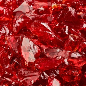 Marlboro Red - Crushed Fire Glass for Indoor and Outdoor Fire Pits or Fireplaces | 10 Pounds | 3/8 Inch - 1/2 Inch