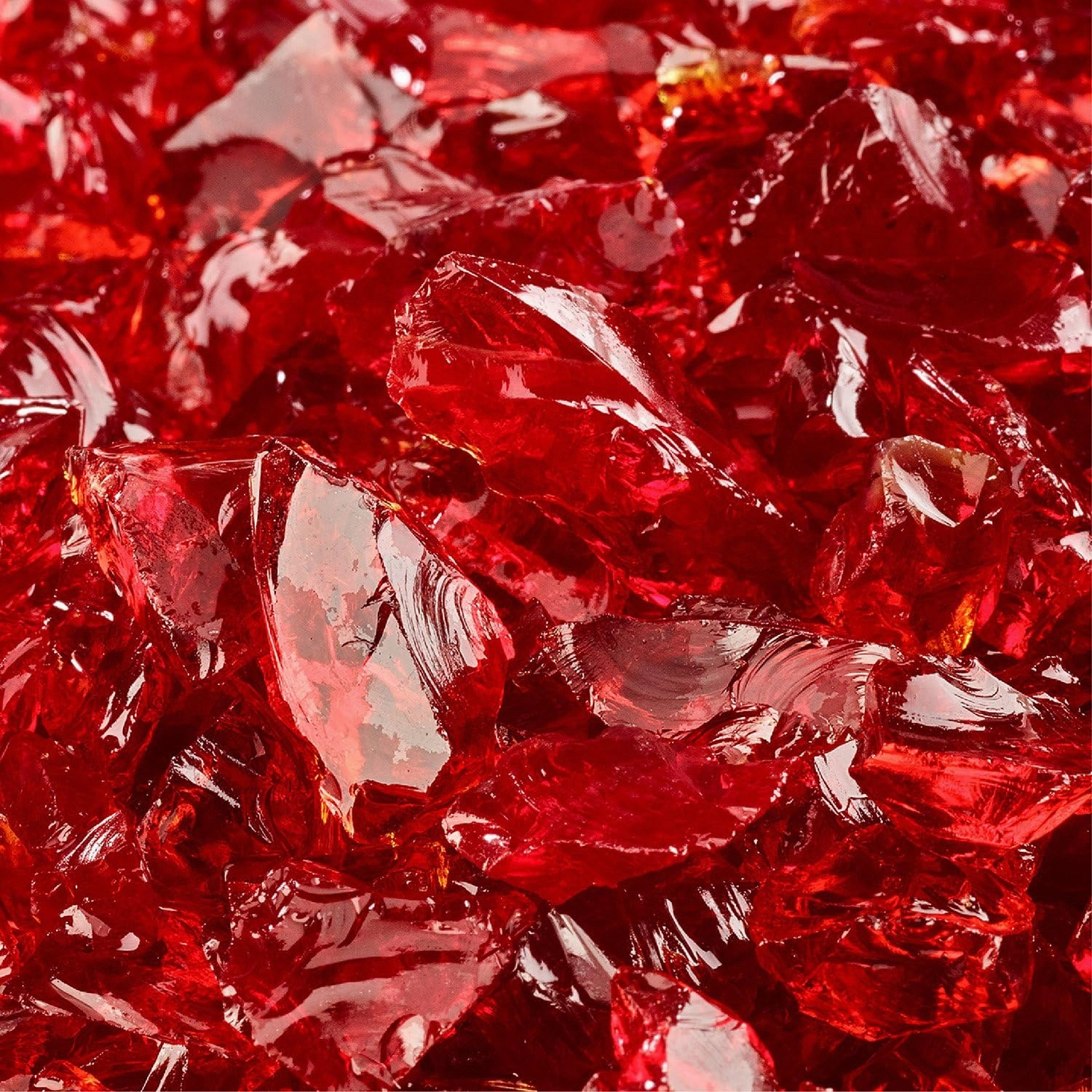 Marlboro Red - Crushed Fire Glass for Indoor and Outdoor Fire Pits or Fireplaces | 10 Pounds | 3/8 Inch - 1/2 Inch