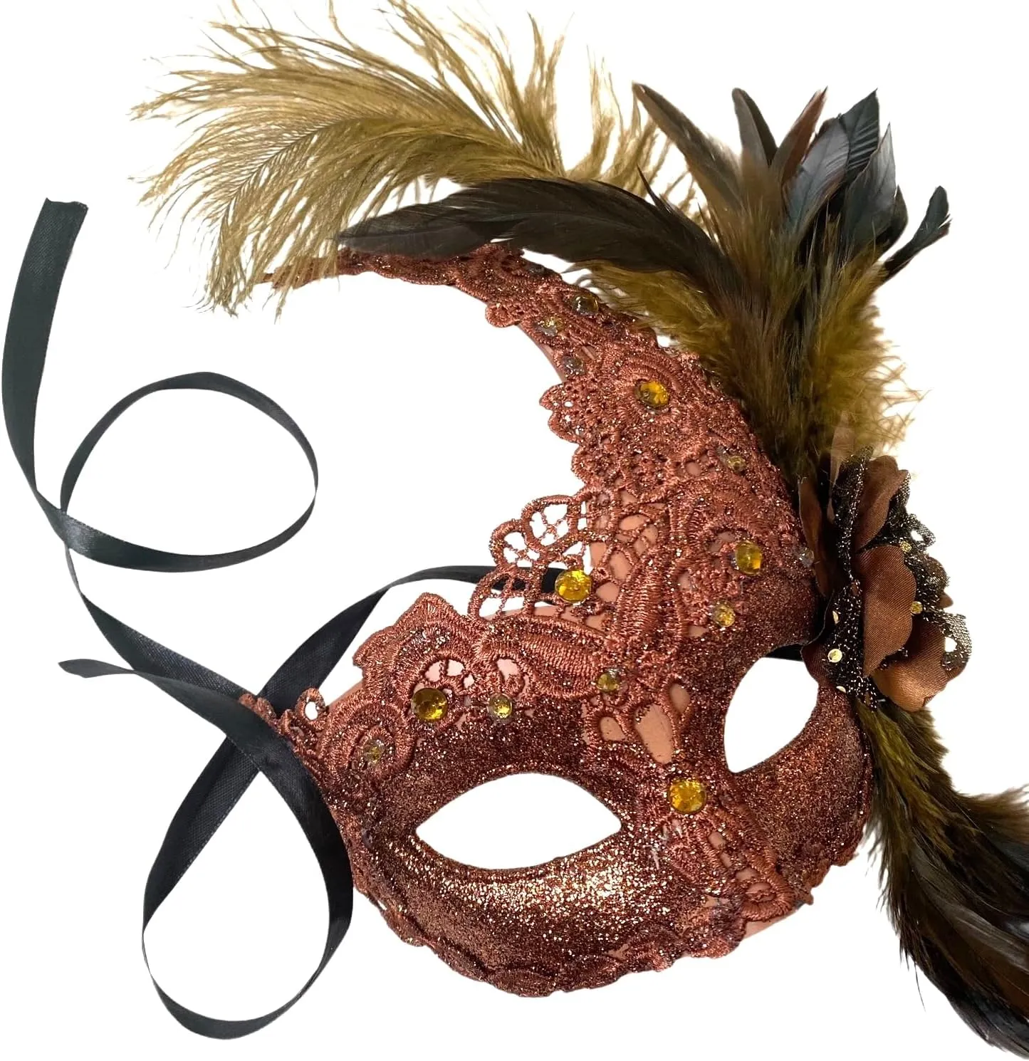 MasqStudio Brocade Lace Masquerade Ball Mask Burlesque Mardi Gras Birthday Prom Wedding Party