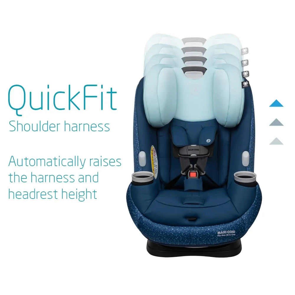 Maxi-Cosi Pria Max All-in-One Convertible Car Seat, Rear Facing Car Seat (4-40 lbs), Forward Facing Car Seat (22-65 lbs), High Back Booster Seat (40-100 lbs), Pure COSI, Tetra Blue