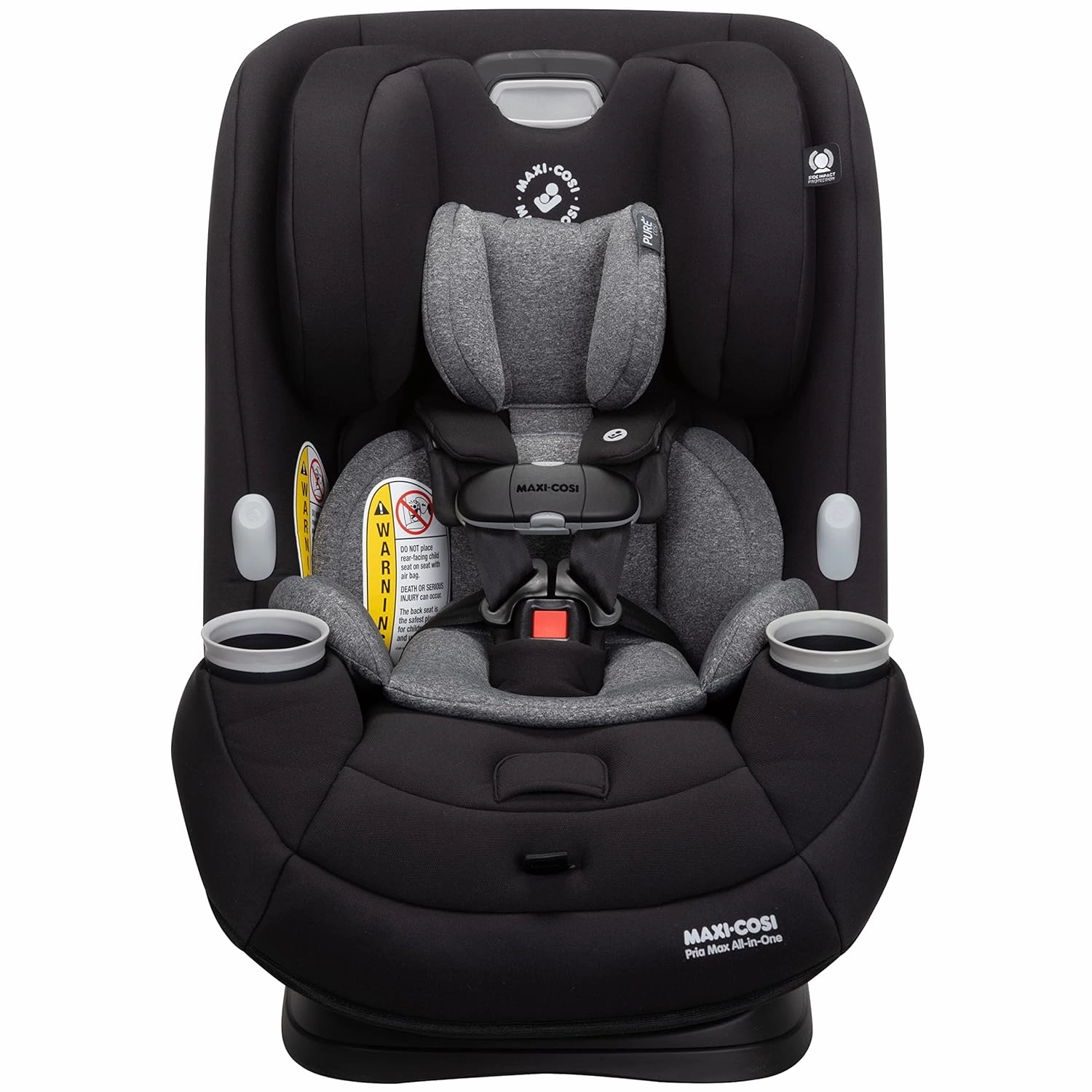 Maxi-Cosi Pria Max All-in-One Convertible Car Seat, Rear Facing Car Seat (4-40 lbs), Forward Facing Car Seat (22-65 lbs), High Back Booster Seat (40-100 lbs), Pure COSI, Essential Black