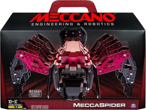 MECCANO-Erector – MeccaSpider Robot Kit for Kids to Build, STEM Toy with Interactive Built-in Games and App, Infrared Remote Control