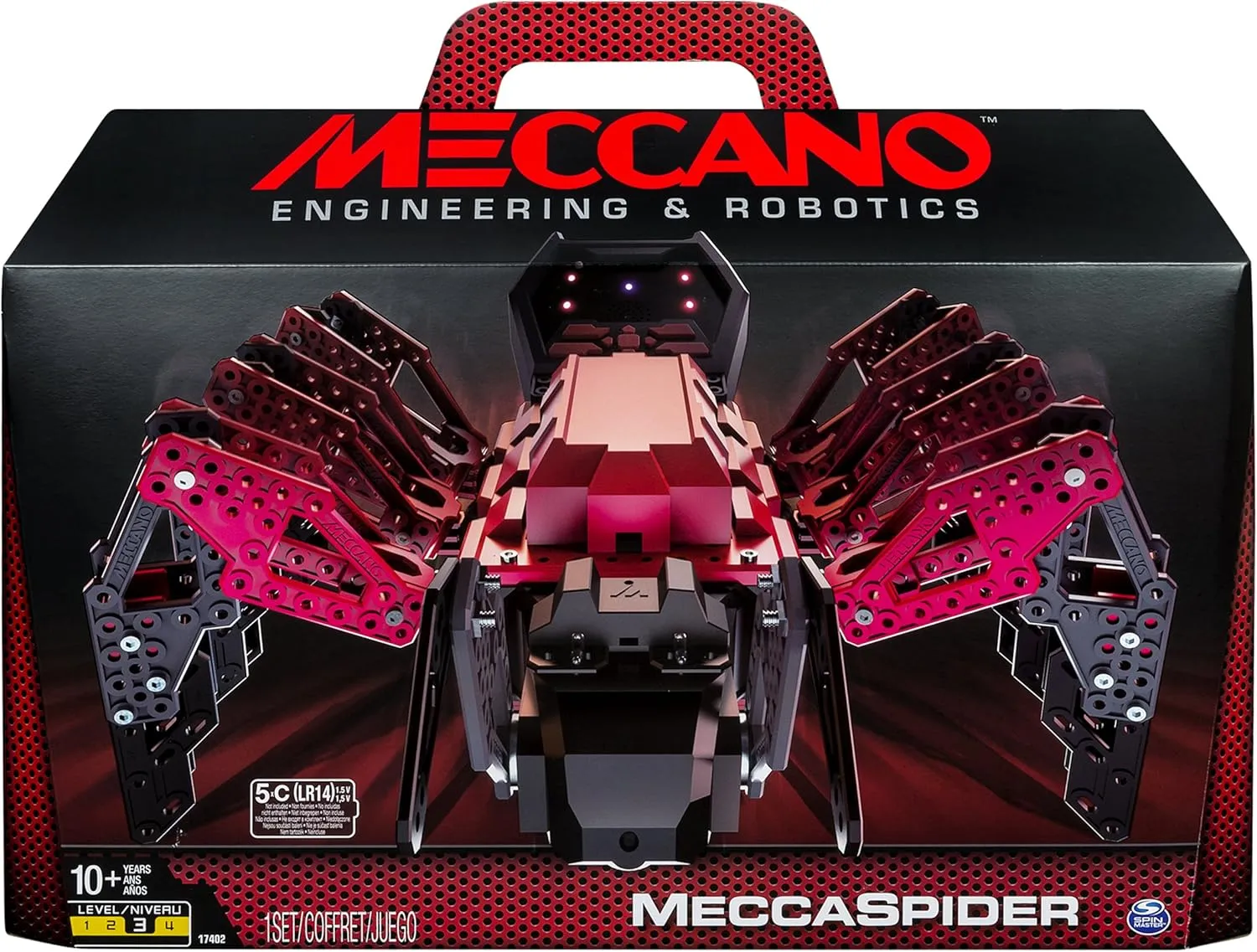 MECCANO-Erector – MeccaSpider Robot Kit for Kids to Build, STEM Toy with Interactive Built-in Games and App, Infrared Remote Control