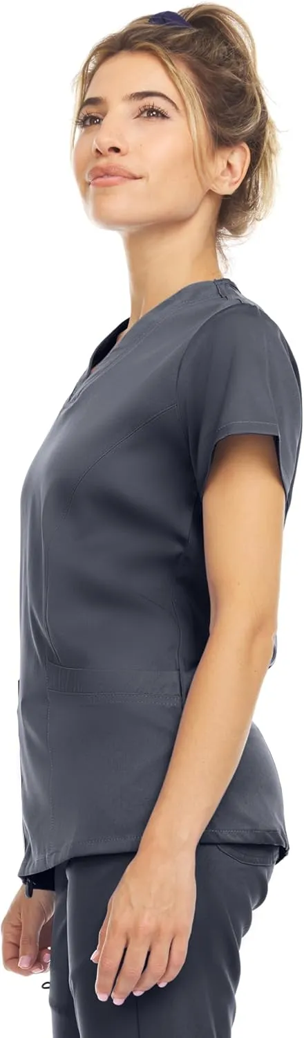 MediChic Scrub Sets for Women – 8-Pocket V-Neck Jogger Scrubs, Anti-Wrinkle, Stretch Medical Nursing Uniforms