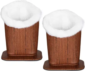 MEGREZ 2PCS Plush Lined Eyeglass Holder, PU Leather Glass stand with Magnetic-Base
