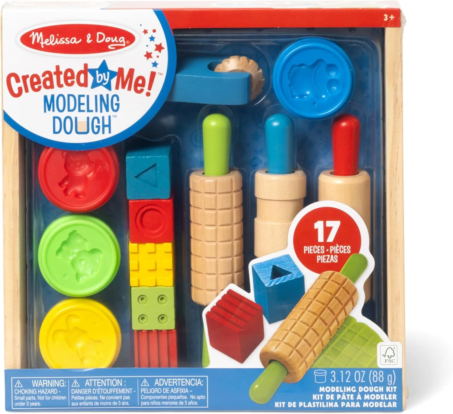 Melissa & Doug Shape, Model, and Mold Clay Activity Set - 4 Tubs of Modeling Dough and Tools - Arts And Crafts For Kids Ages 3 