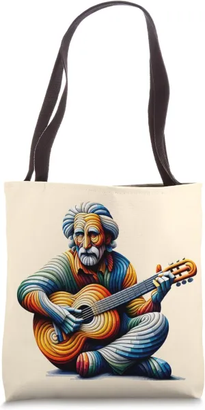 Melodic Color Flow Maestro: Rhythmic Ribbons Guitaris Tote Bag