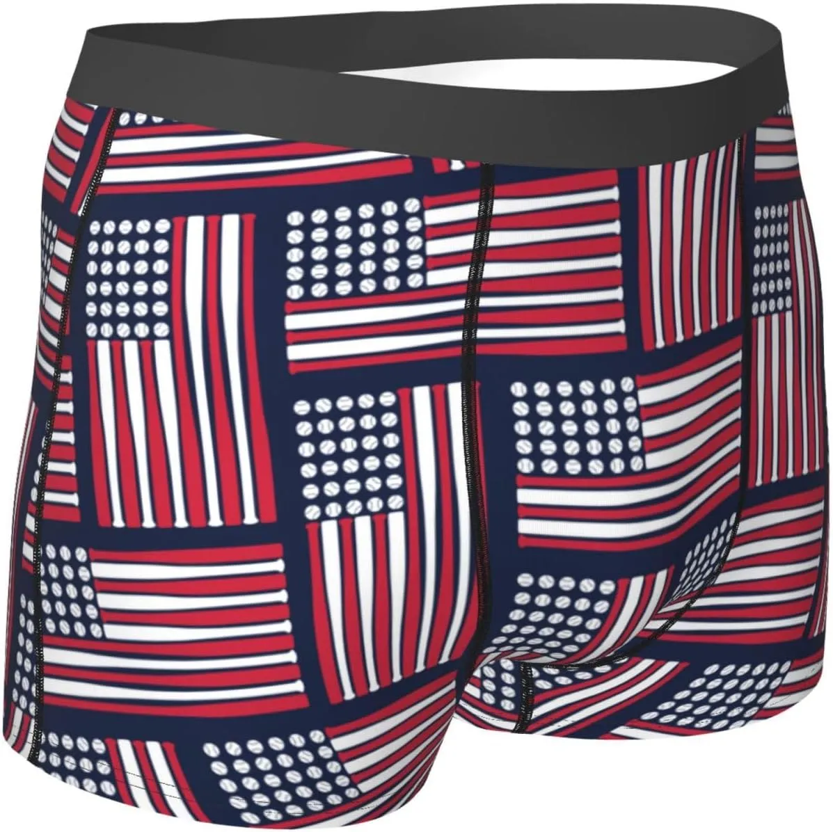 Men's Boxer Briefs Boston Terrier Floral Dog Underwear Trunks Soft Stretch Sport Breathable Short Leg Underpants