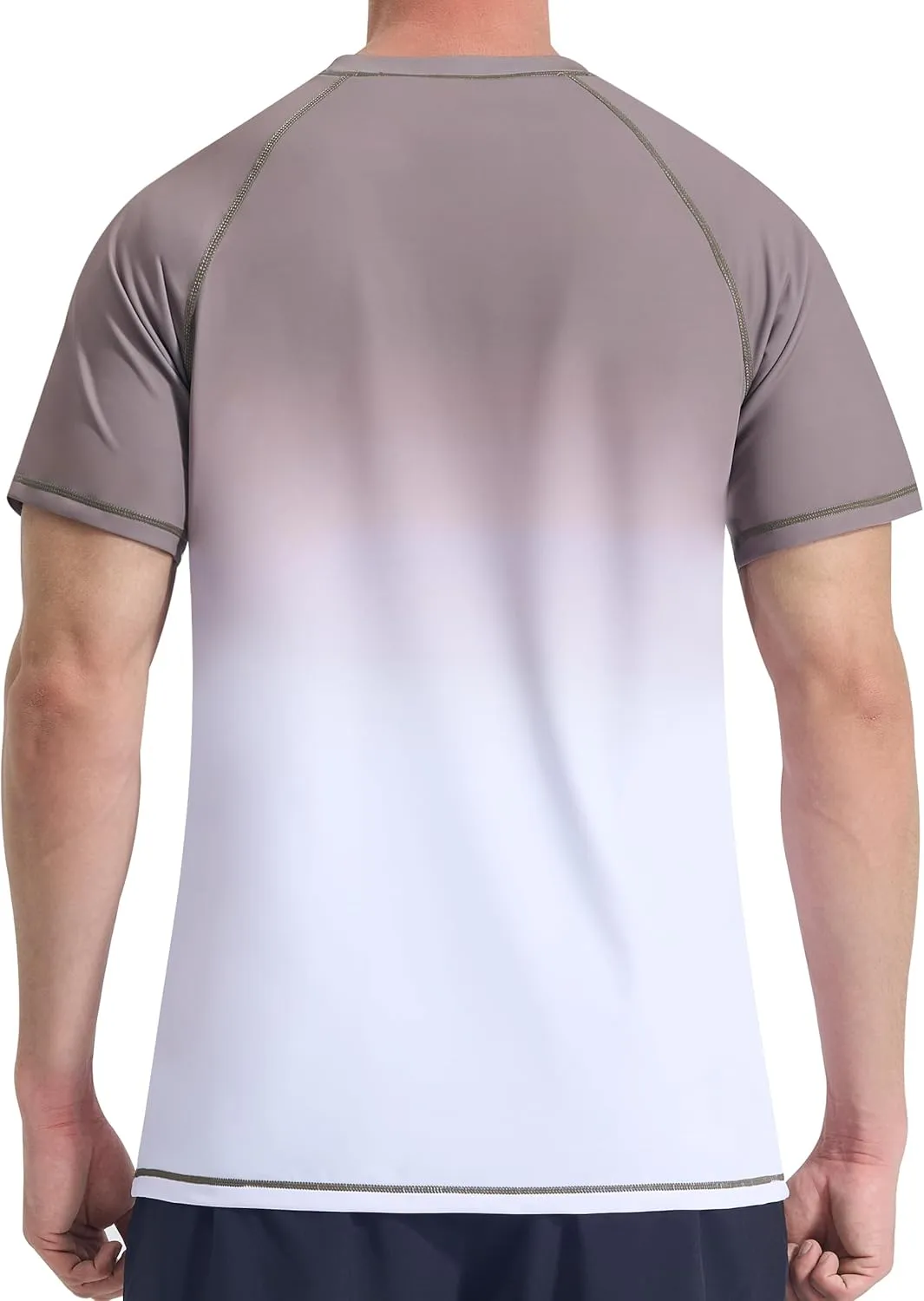 Mens Swim Shirts UPF 50  Sun Protection Quick Dry SPF Rash Guard Outdoor Beach Fishing T Shirts