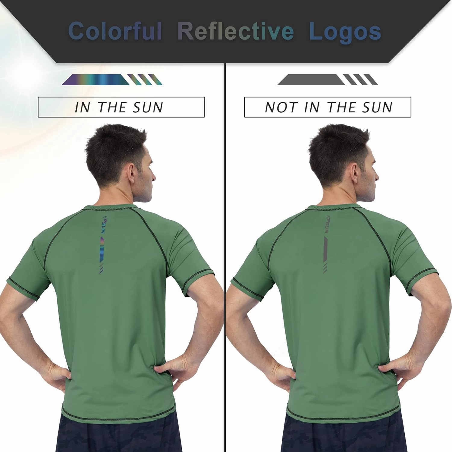 Mens Swim Shirts UPF 50  Sun Protection Quick Dry SPF Rash Guard Outdoor Beach Fishing T Shirts