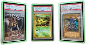 Metal PSA Slab Bumper Case (3 Pack) - SlabHalo Stackable Magnetic Aluminum Protector for Graded Cards - Emerald Green