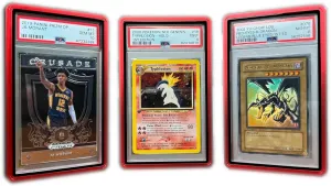 Metal Slab Bumper Case (3 Pack) - Stackable Magnetic Aluminum Case for PSA Graded Cards - Ruby Red