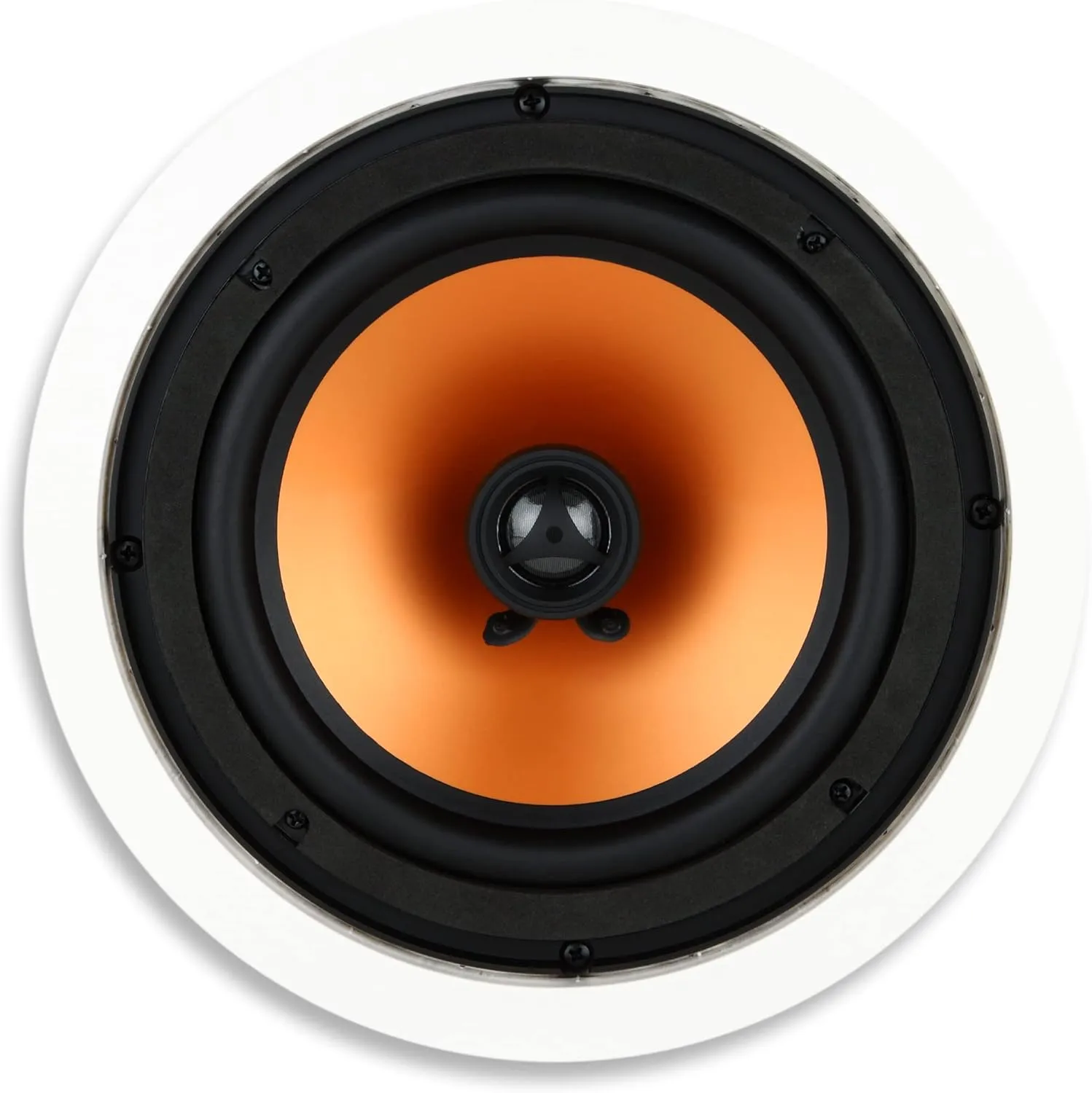 Micca M-8C 2-Way in-Ceiling Round Speaker, 9.4" Cutout Diameter, Whole House Audio, Home Theater, Indoor or Covered Outdoor, 8" Woofer, 1" Tweeter, White, Paintable, Each