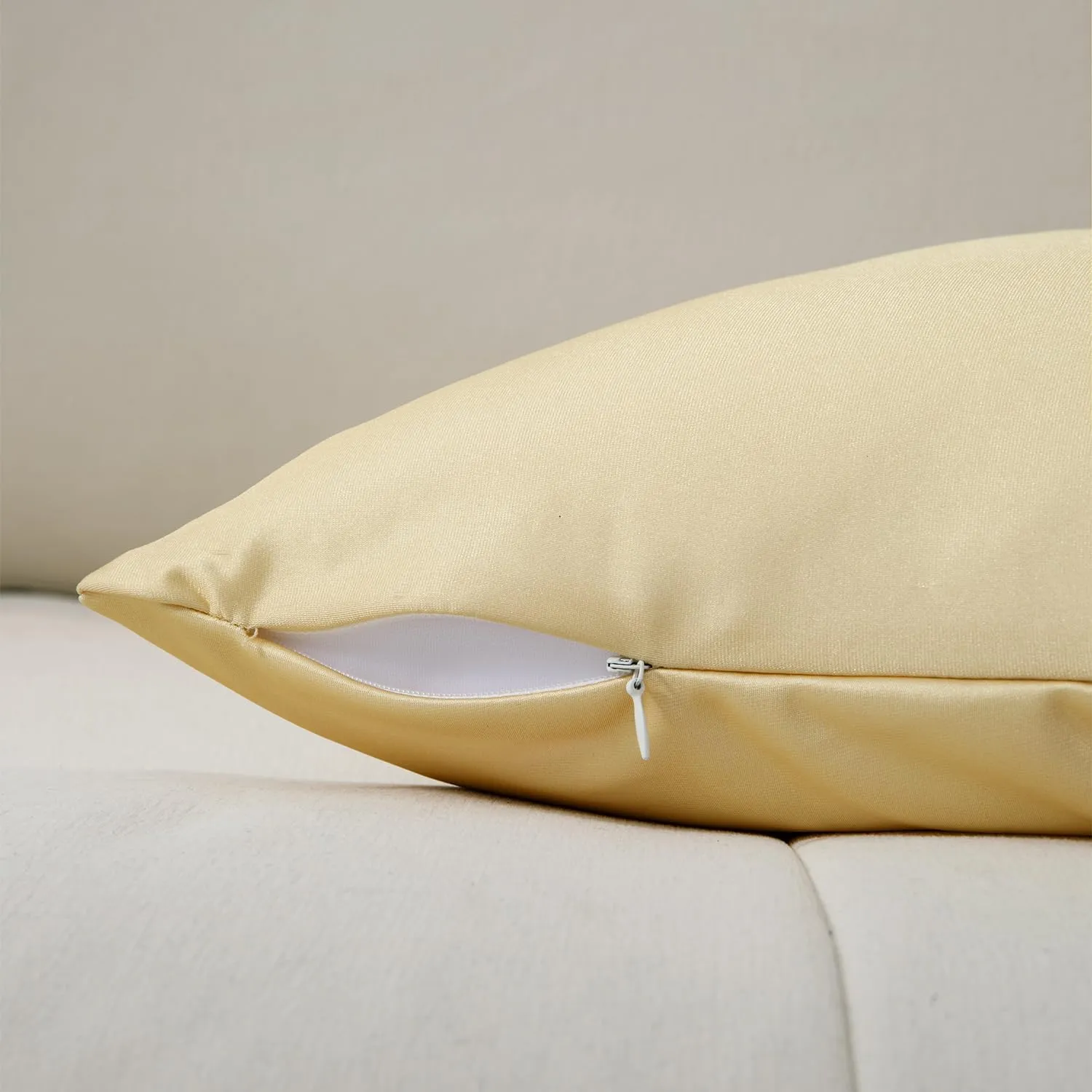 Microbead Throw Pillow with Removable Cover Bed Body Microbead Pillow Neck Head Back Support, Spandex Soft Silky Fabric for Sleeping and Travel Sofa Bedroom Comfortable (Blonde Color)