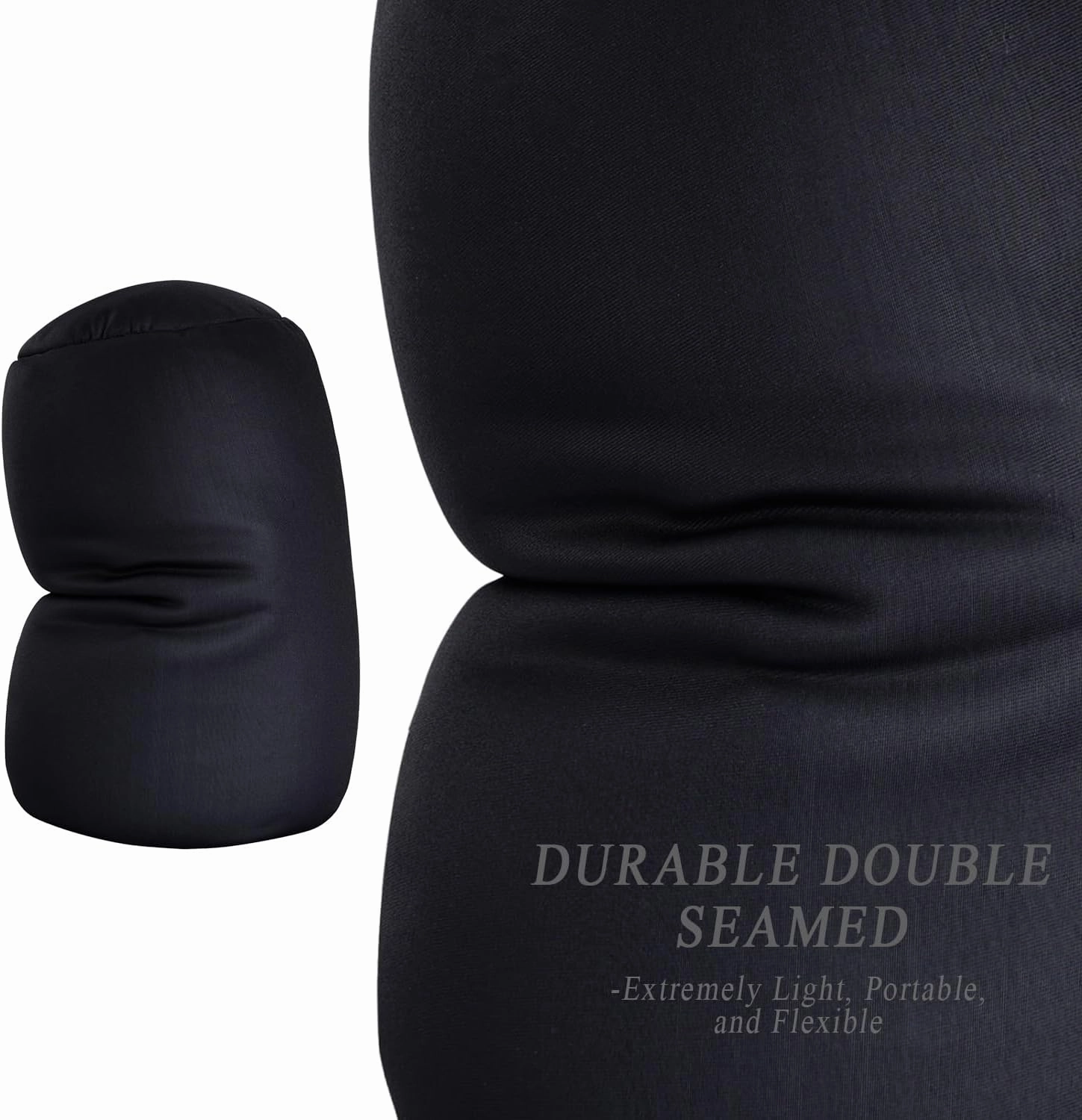 Microbead Neck Body Pillow Tube Microbead Bolster Bean Smooth Cool Pillow Neck Cervical Roll Pillow for Sleeping 7 x 12Inch Throw Travel Pillow(Carbon Black)