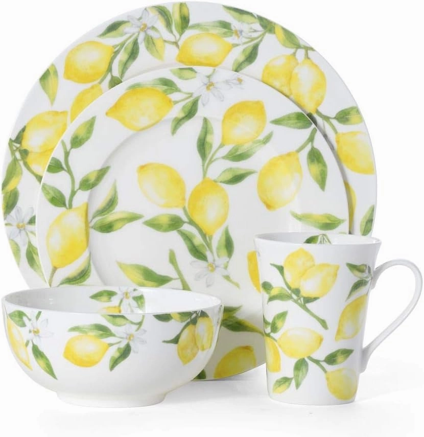 Mikasa Lemons 16-Piece Dinnerware Set, Service For 4, Multicolor