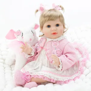 Milidool Lifelike Reborn Baby Dolls Girl - Realistic Newborn Silicone Baby Dolls Girl Real Packaged with Bunny Toy Feeding Toy Accessories Gift Set for Kids Age 3 
