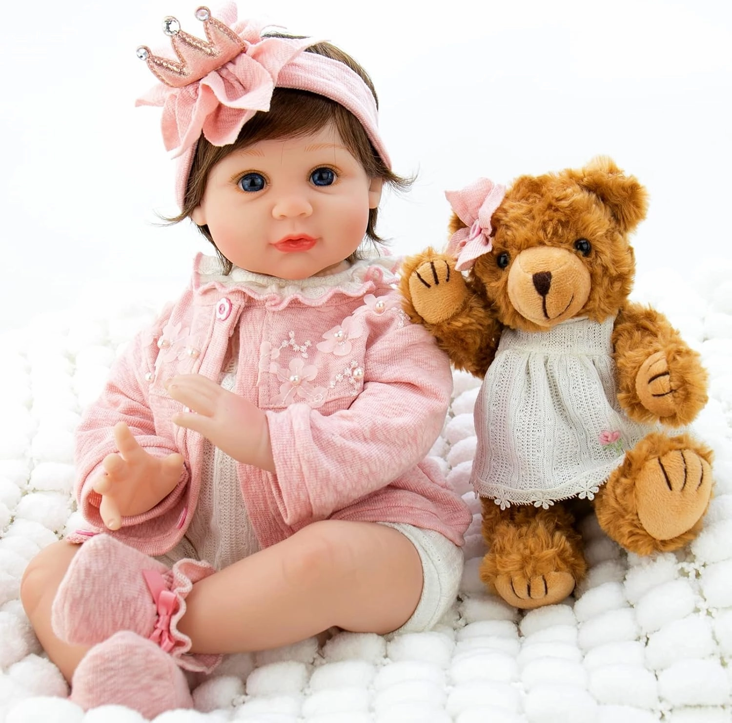 Milidool Reborn Baby Dolls Girl, 22 inch Lifelike Realistic Silicone Baby Girl Doll That Look Real Packaged with Feeding Toy Accessories Set,Gift for Grandma and Kids 3 