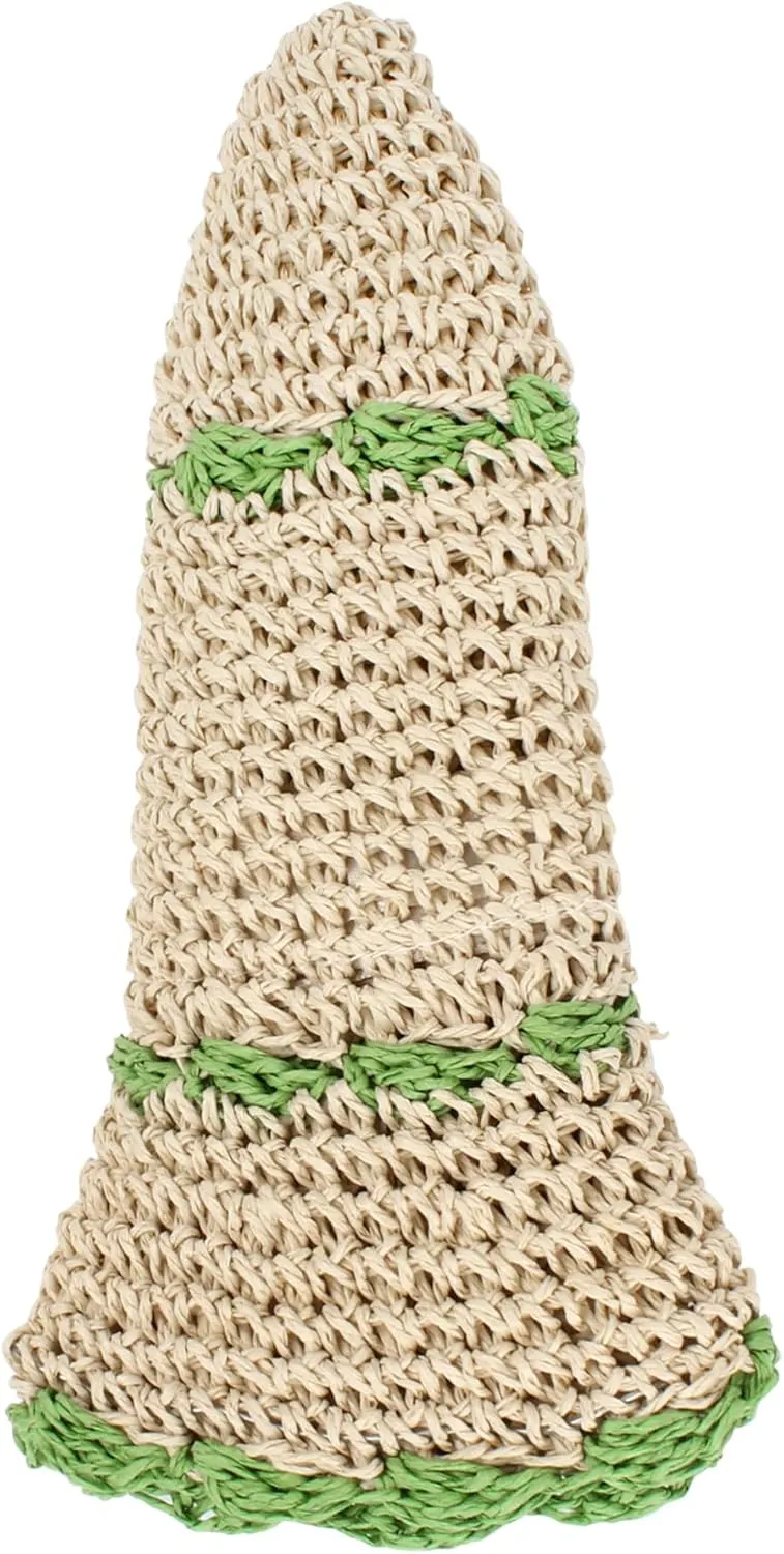 Minache Foldable Wide Brim Colorful Crochet Straw Hat Outdoor Visor Hat for Women Girl
