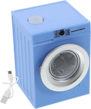Mini Dollhouse Washing Machine Toy Model Scale Rechargeable Portable Mini Washing Machine Rotatable Door Interactive Clothing Models for Realistic Play and Engagement