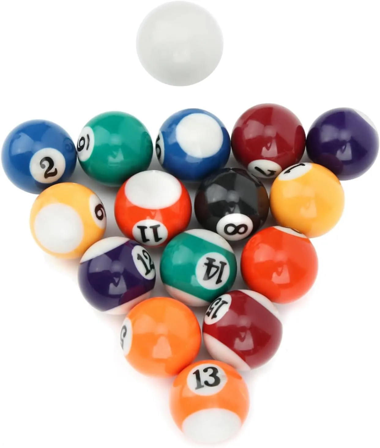 Mini Pool Ball Set, 16PCS 32mm Resin Pool Table Accessory Children Miniature Pool Balls Billiard Set, with Convenient Storage for Recreational Sports and Game Rooms