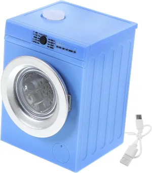 Miniature Washing Machine Toy Model Rechargeable Doll Appliance for Dollhouse Portable Washer Rotating Function for Imaginative Play and Creative Learning