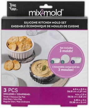 Mix2Mold: Molds Value Set - Kitchen 3pc - Silicone-Durable-Reusable, Non-Stick, for Resin Craft Projects, DIY Trivet, Ramekin & Snack Dish