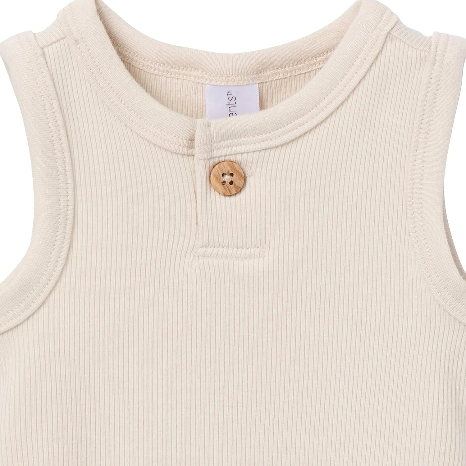 Modern Moments by Gerber Baby Boys' Ribbed 4-piece Sleevless Bodysuit & French Terry Short Set