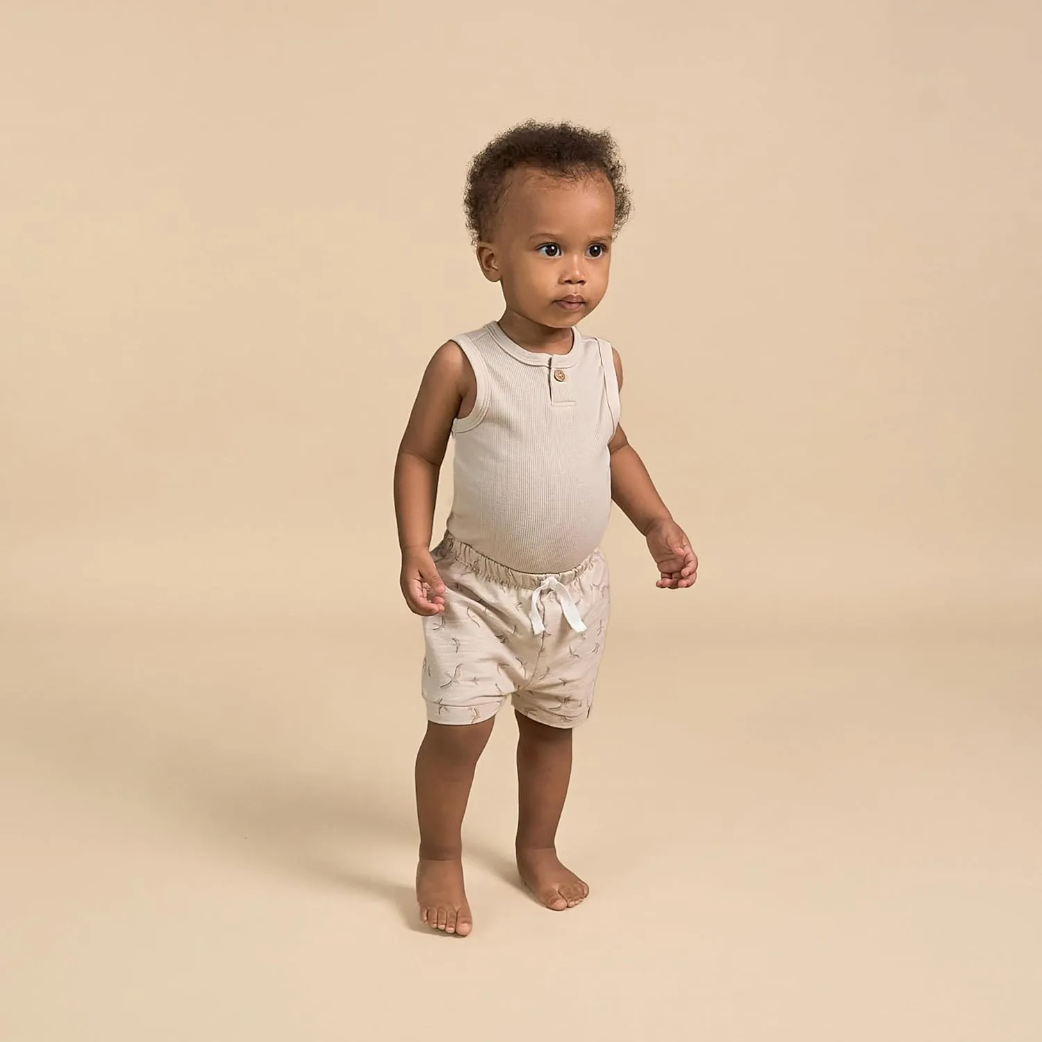 Modern Moments by Gerber Baby Boys' Ribbed 4-piece Sleevless Bodysuit & French Terry Short Set
