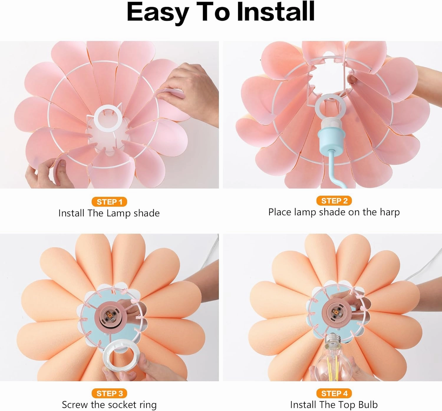 Modern Table Lamp for Bedroom Nightstand Touch Lamps Set of 2 Orange Blue Lamps for Living Room End Table Dimmable Table Lamp with USB Port and Outlet