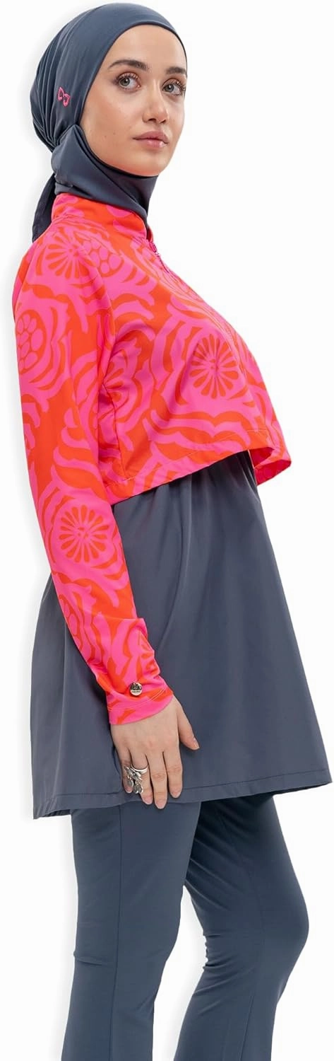 Modest Swimwear for Women 3-Piece Set | Parachute Swimsuit Set | Long Sleeve Burkini Set | Islamic Full Cover ​Bathing Suit