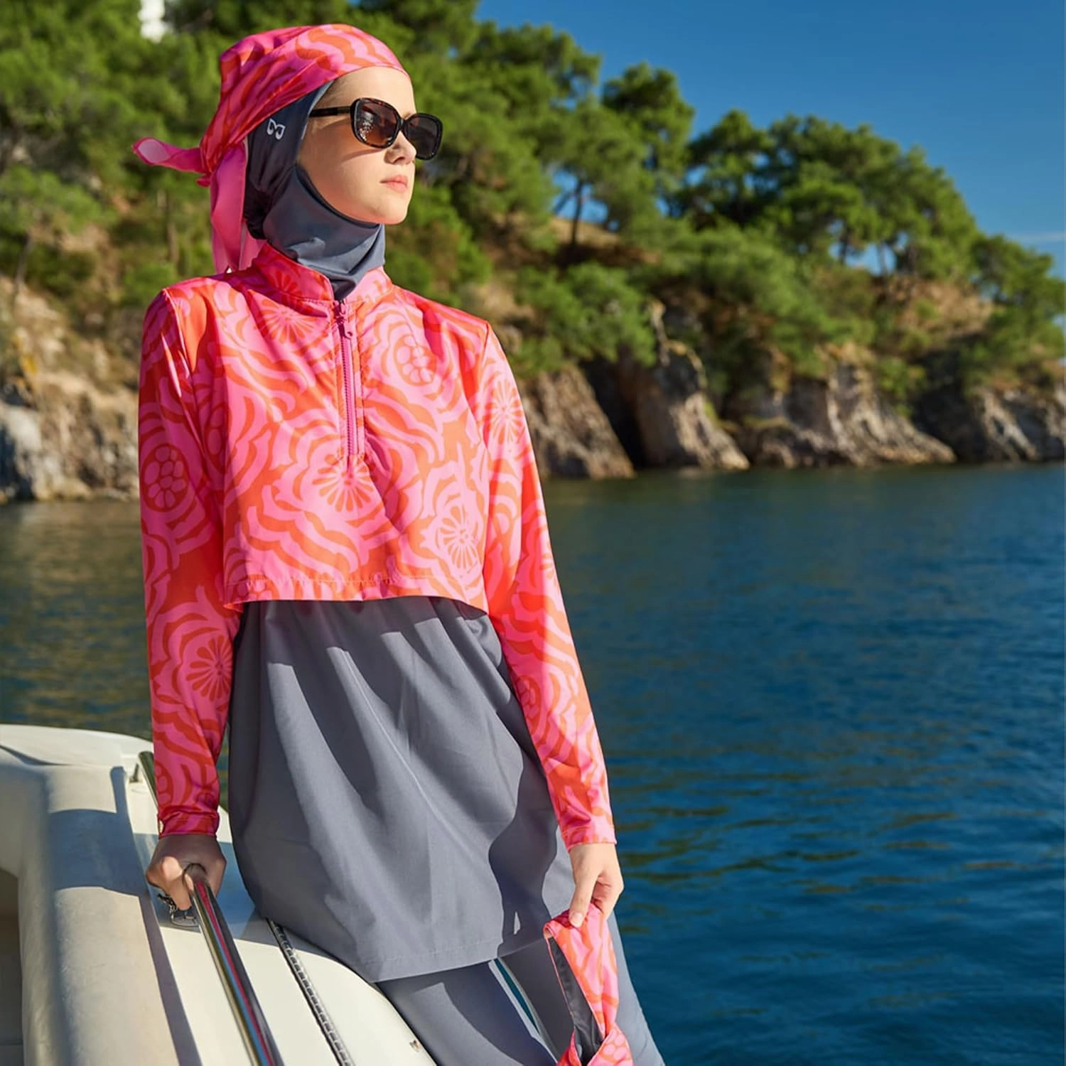 Modest Swimwear for Women 3-Piece Set | Parachute Swimsuit Set | Long Sleeve Burkini Set | Islamic Full Cover ​Bathing Suit
