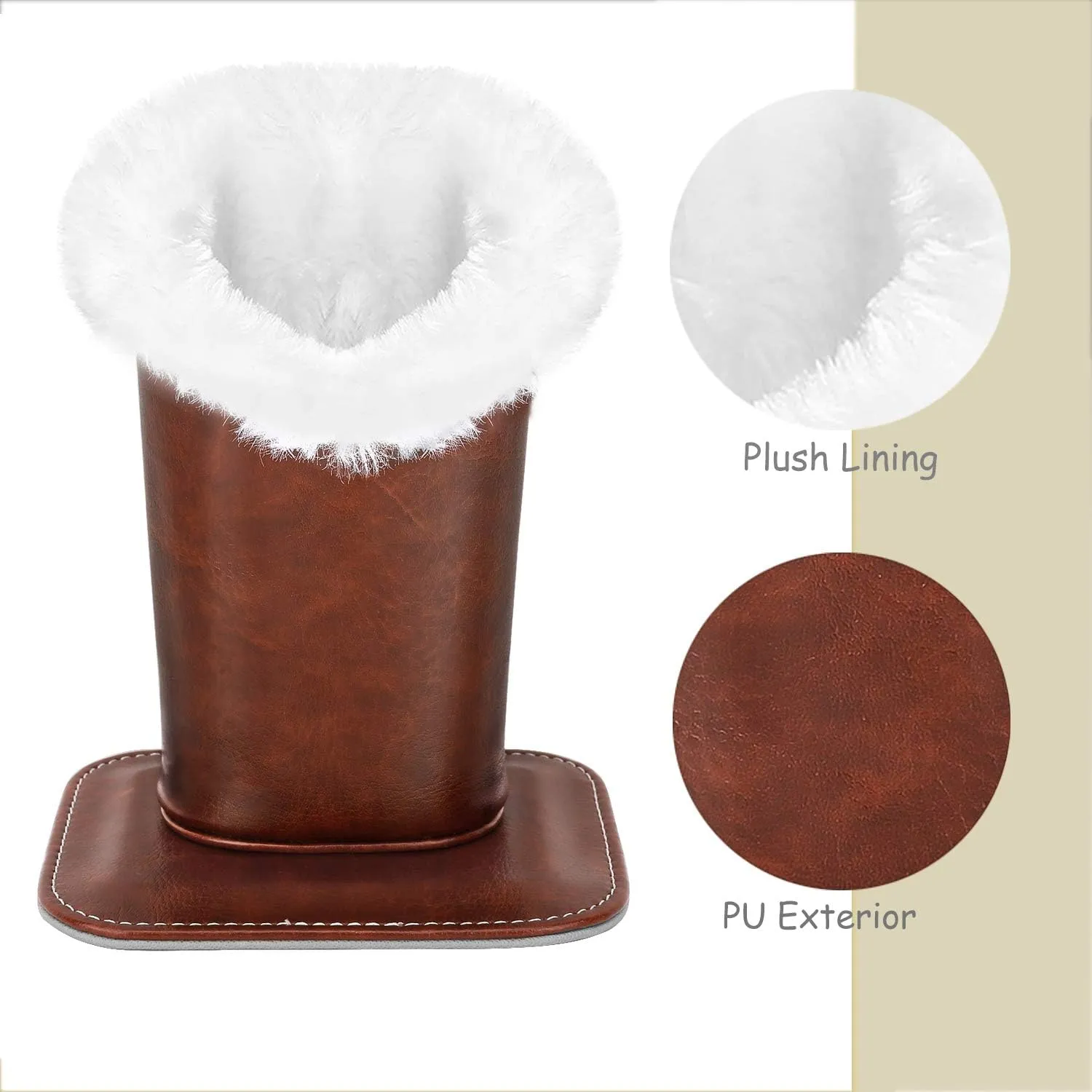MoKo Eyeglasses Holder, Modern Velvet Plush Lined PU Leather Household Magnetic Holder Protective [Anti-scratch] [Dustproof]